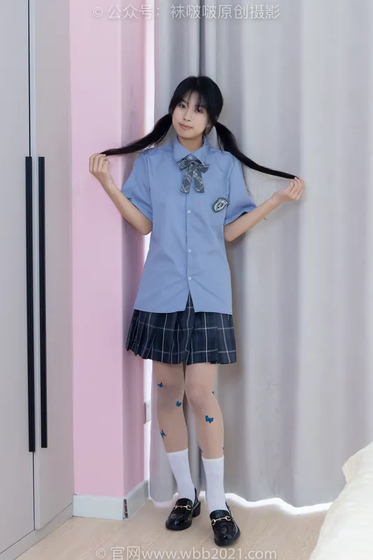 [BoBoSocks袜啵啵] NO.508 奶油-皮鞋、白棉袜、蝴蝶薄肉丝（脚尖微加固款）、jk制服（花絮版） - BoBoSocks袜啵啵